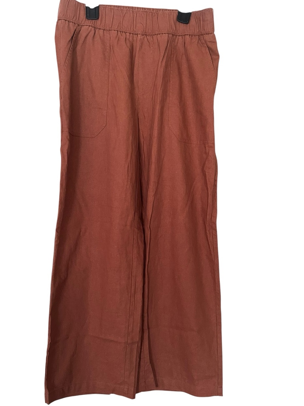Short Story Hayes Wide-Leg Linen Blend Casual Pants in Rust Size Small Petite 📦